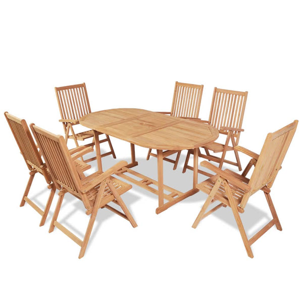 Outdoor Dining Sets 7 Piece Outdoor Dining Set With Folding Chairs Solid Teak Wood