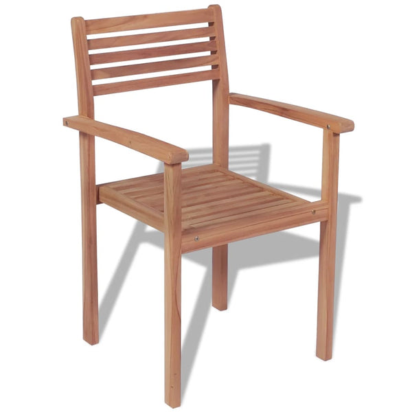 Patio Chairs Stackable Garden Chairs 4 Pcs Solid Teak Wood