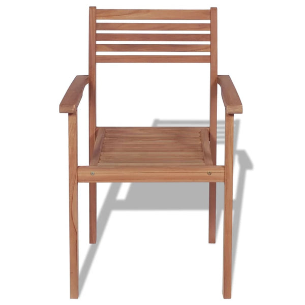 Patio Chairs Stackable Garden Chairs 4 Pcs Solid Teak Wood