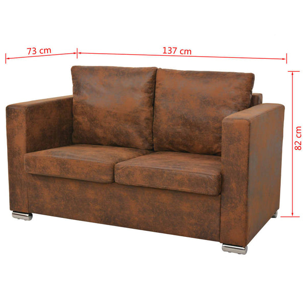 Sofas, Armchairs & Couches 2 Seater Sofa 137X73x82 Cm Artificial Suede Leather