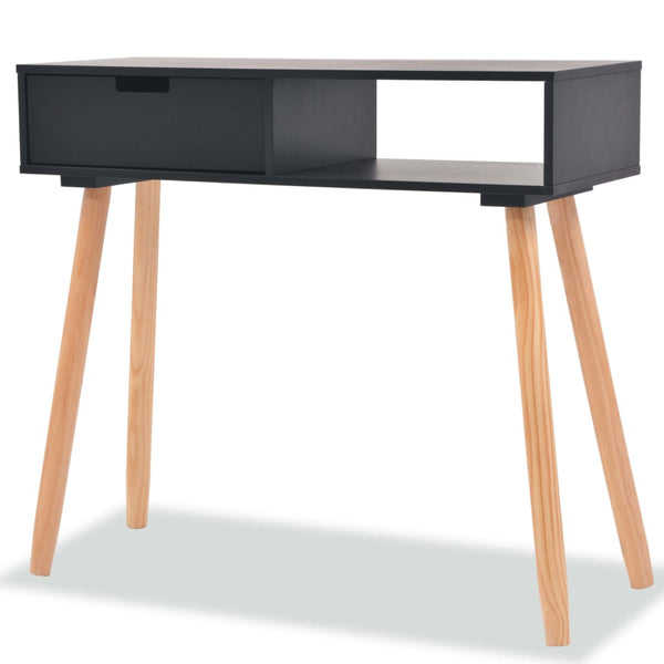 Console Table Solid Pinewood 80X30x72 Cm Black