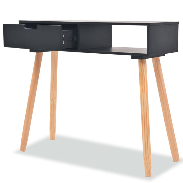 Hall Tables Console Table Solid Pinewood 80X30x72 Cm Black