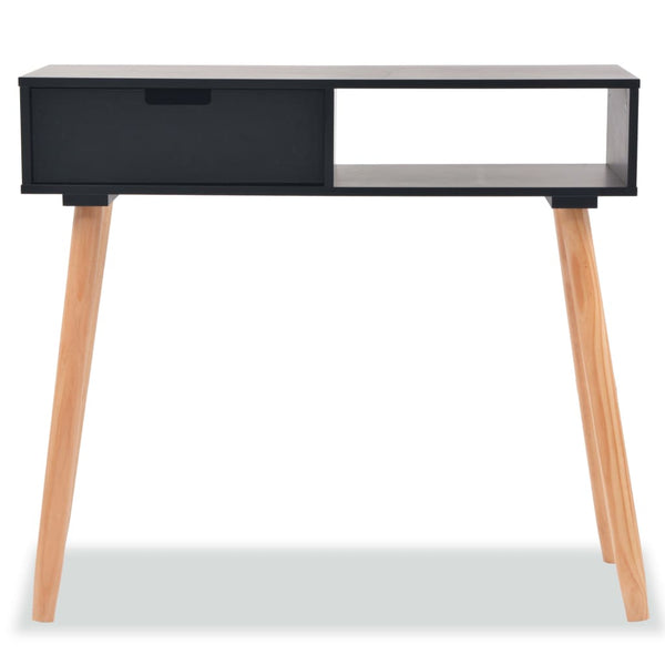 Console Table Solid Pinewood 80X30x72 Cm Black