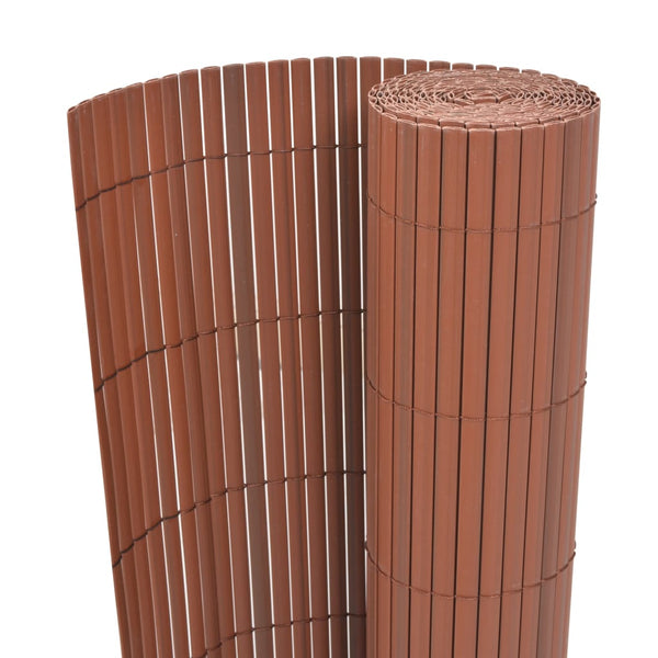 Fence Panels Double Sided Garden Fence Pvc 90X300 Cm Brown