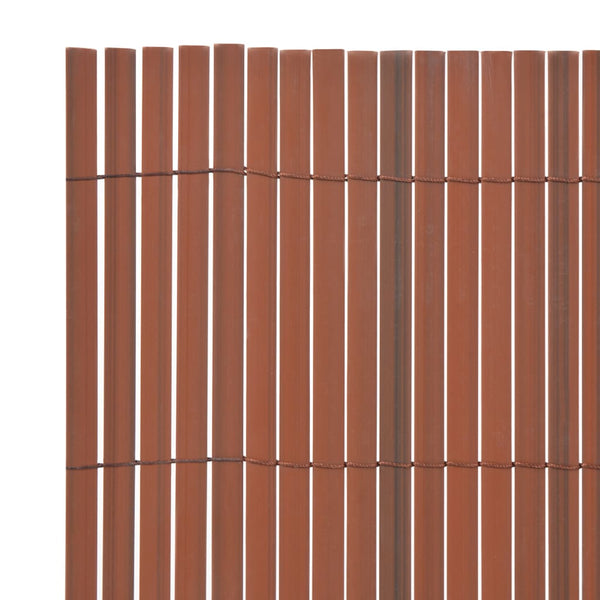 Fence Panels Double Sided Garden Fence Pvc 90X300 Cm Brown