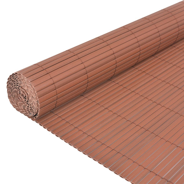 Fence Panels Double Sided Garden Fence Pvc 90X300 Cm Brown