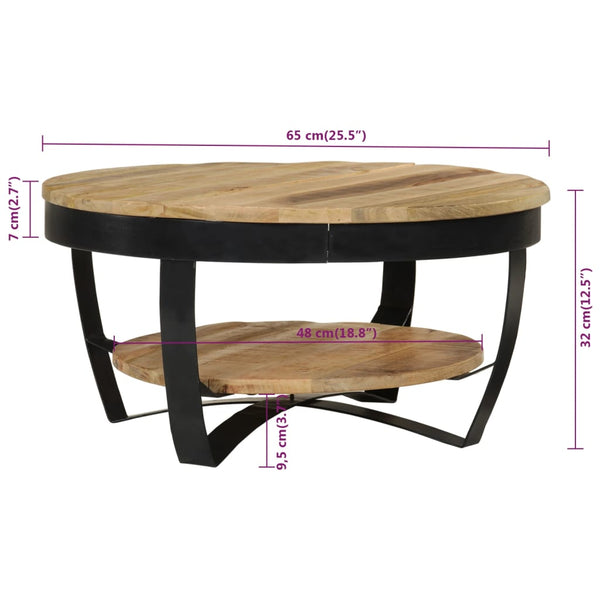 Coffee Tables Coffee Table 65 Cm Solid Rough Mango Wood