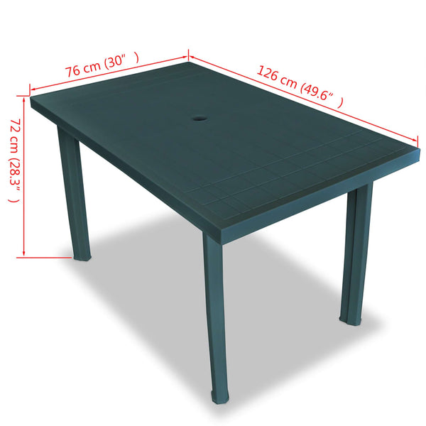 Patio & Garden Tables Garden Table Green 126X76x72 Cm Plastic