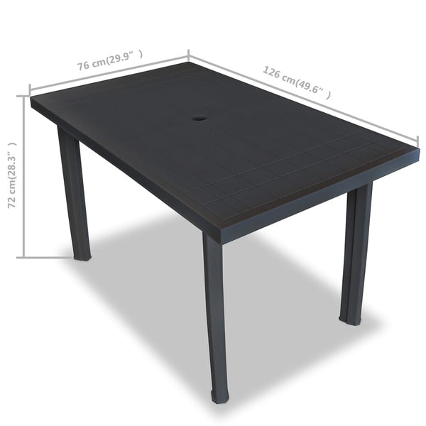 Patio & Garden Tables Garden Table Anthracite 126X76x72 Cm Plastic