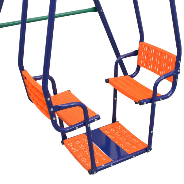 Outdoor Swings Swing Set With 5 Seats Orange