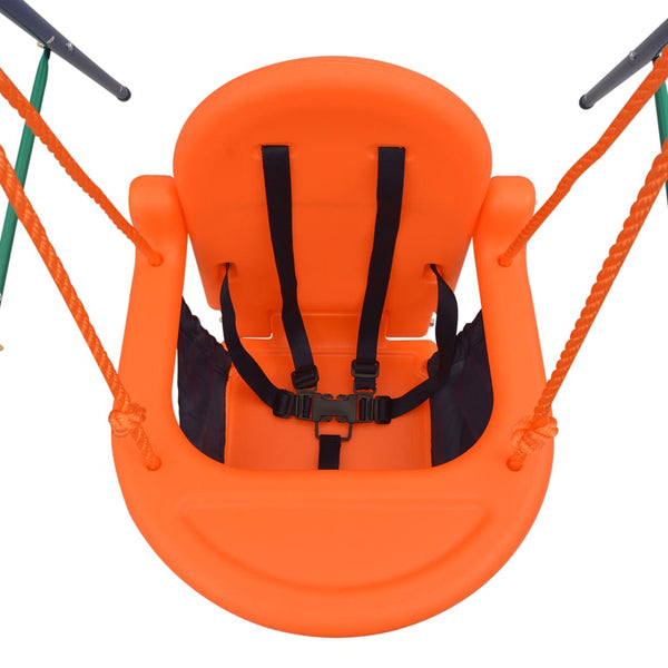 Outdoor Swings 2 In 1 Single Swing And Toddler Orange