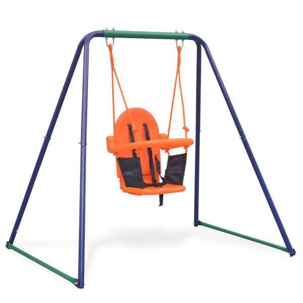 Outdoor Swings 2 In 1 Single Swing And Toddler Orange