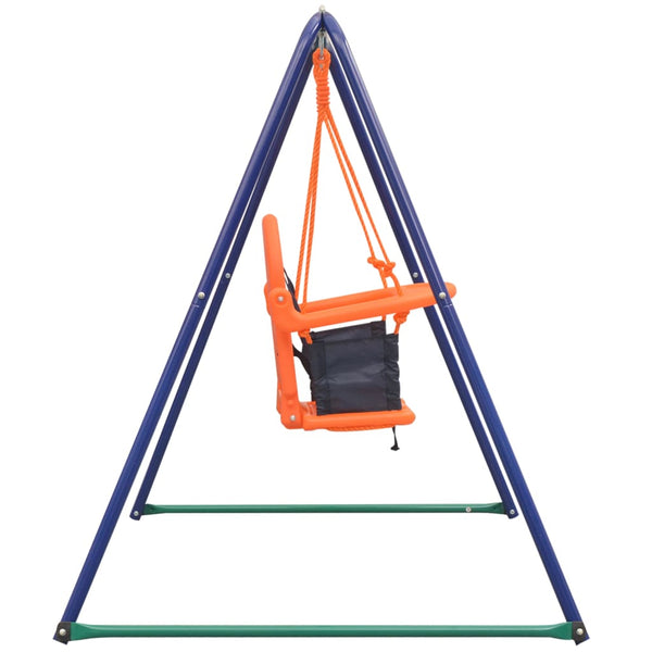 Outdoor Swings 2 In 1 Single Swing And Toddler Orange