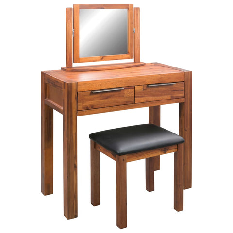 Dressing Tables Dressing Table With Stool And Mirror Solid Acacia Wood