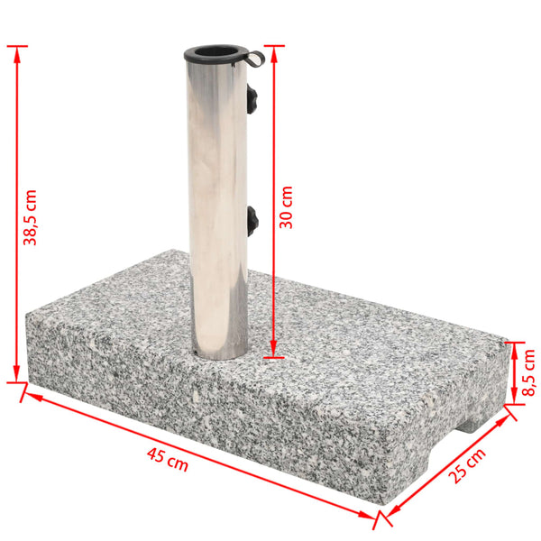 Umbrella Accessories Parasol Base Granite Rectangular 25 Kg