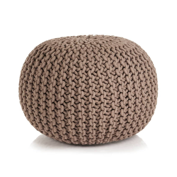 Hand-Knitted Pouffe Cotton 50X35 Cm