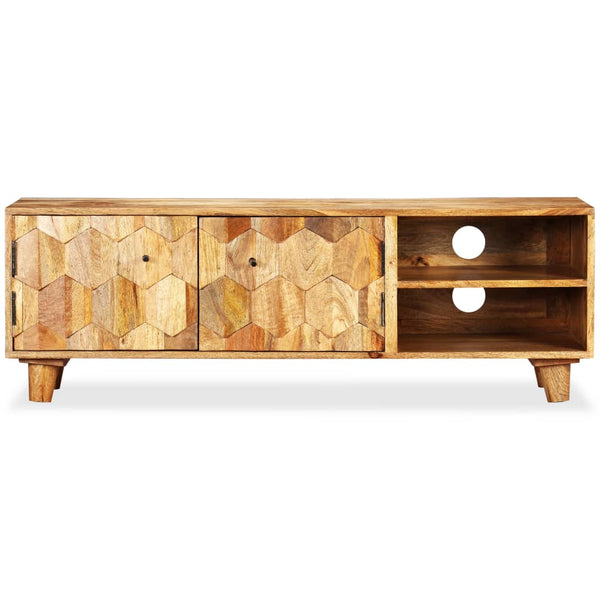 TV Stands & Entertainment Units Tv Cabinet Solid Mango Wood 118X35x40 Cm