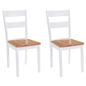 Dining Chairs 2 Pcs White Solid Rubber Wood