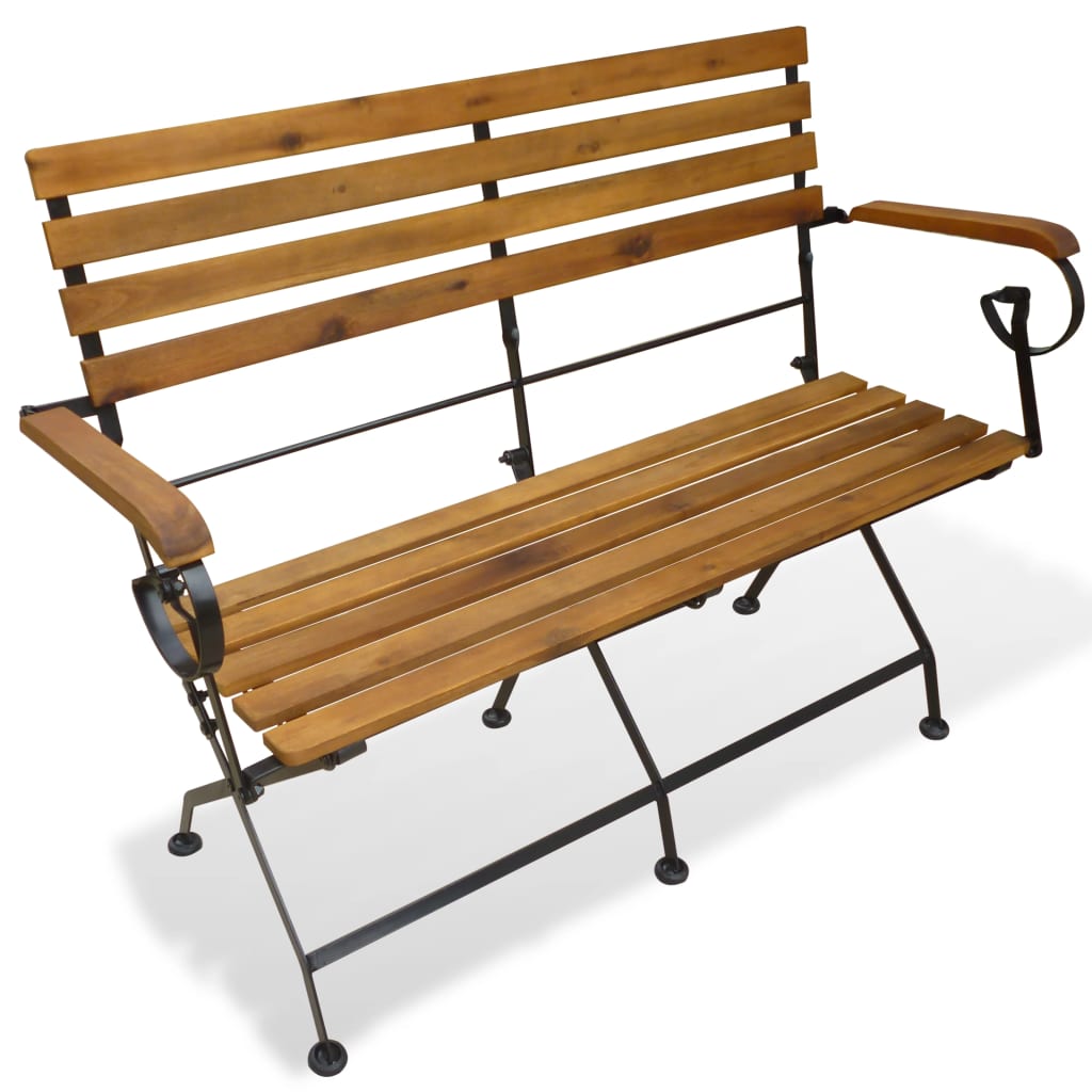 Patio Benches Folding Garden Bench 112 Cm Solid Acacia Wood