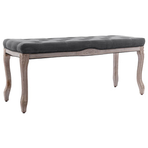 Benches Bench Linen Solid Wood 110X38x48 Cm Dark Grey