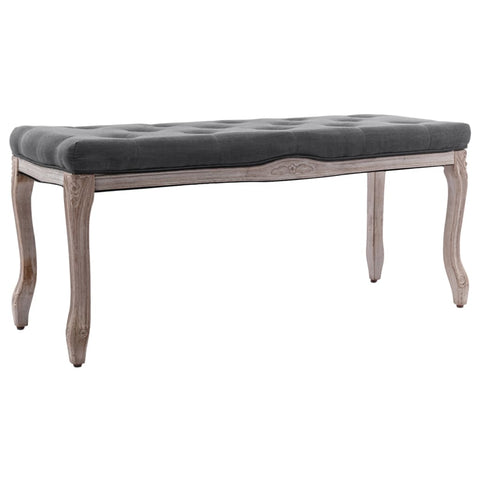 Bench Linen Solid Wood 110X38x48 Cm Dark Grey