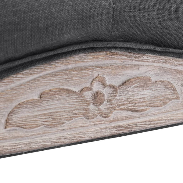 Benches Bench Linen Solid Wood 110X38x48 Cm Dark Grey