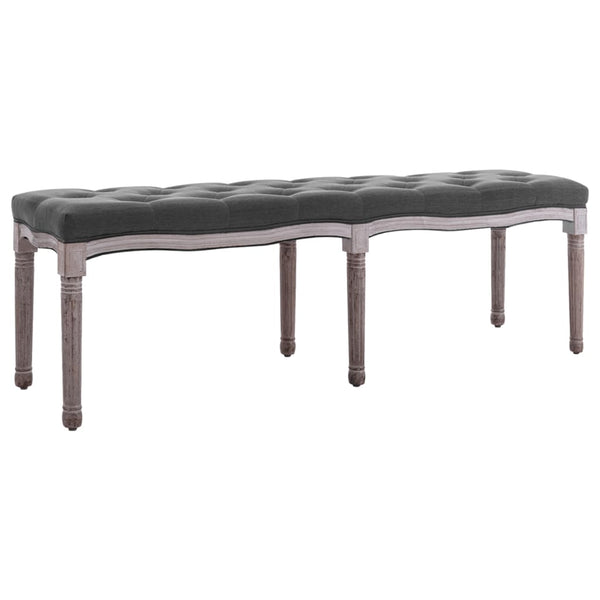 Benches Bench Linen Solid Wood 150X40x48 Cm Dark Grey