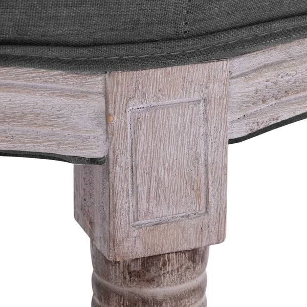 Benches Bench Linen Solid Wood 150X40x48 Cm Dark Grey