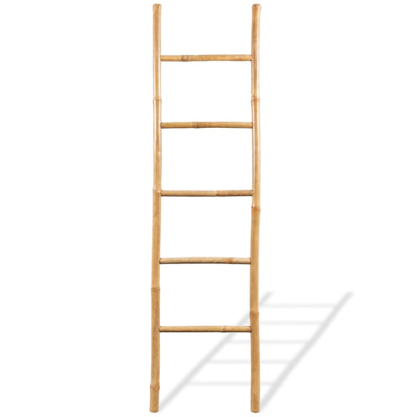 Towel Racks Towel Ladder With 5 Rungs Bamboo 150 Cm