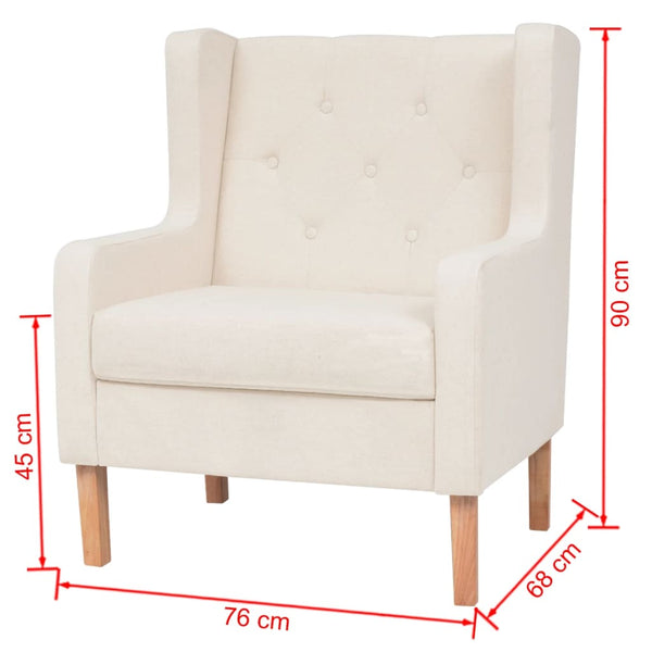 Sofas, Armchairs & Couches Armchair Cream White Fabric