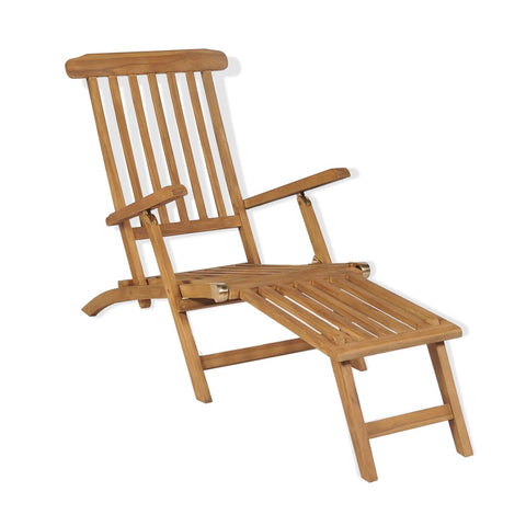 Patio Chairs Deck Chair With Footrest Solid Teak Wood