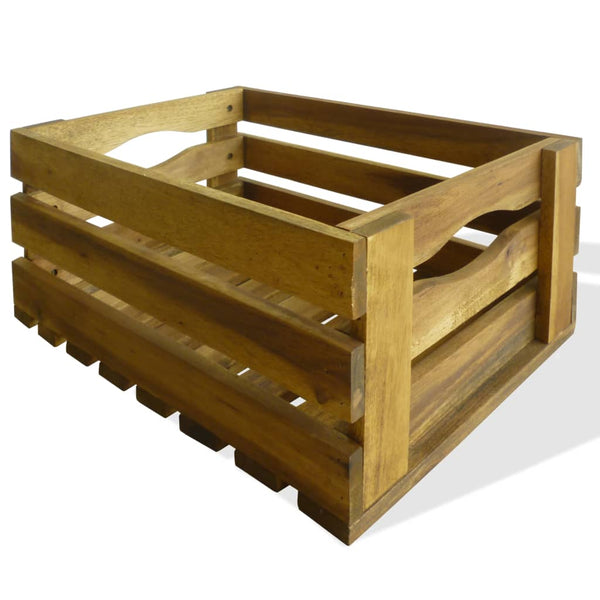 Baskets, Pots, Window Boxes Apple Crate Set 2 Pieces Solid Acacia Wood