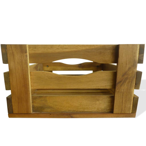 Baskets, Pots, Window Boxes Apple Crate Set 2 Pieces Solid Acacia Wood