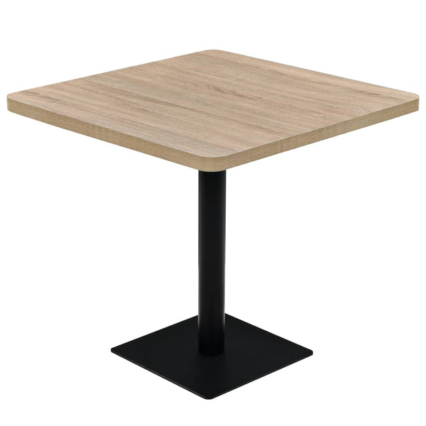 Patio & Garden Tables Bistro Table Mdf And Steel Square 80X80x75 Cm Oak Colour