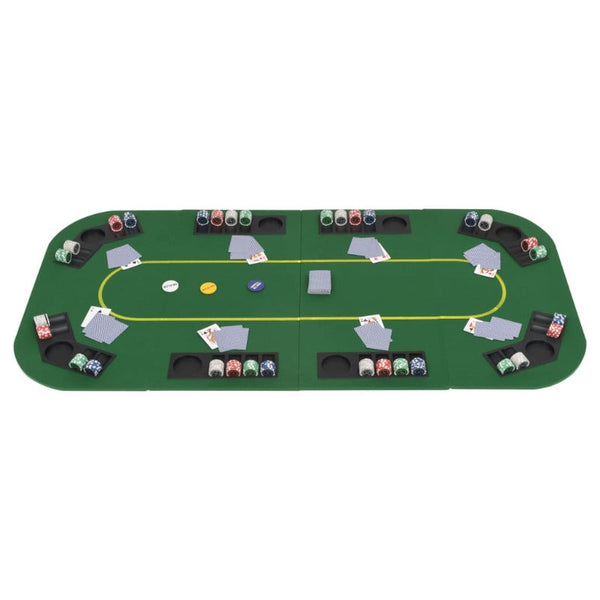 8-Player Folding Poker Tabletop 4 Rectangular Green