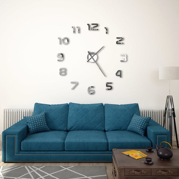 Wall Clocks 3D Wall Clock Modern Design 100 Cm Xxl Silver