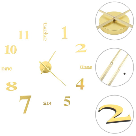 Wall Clocks 3D Wall Clock Modern Design 100 Cm Xxl Gold