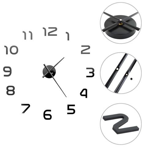 Wall Clocks 3D Wall Clock Modern Design 100 Cm Xxl Black