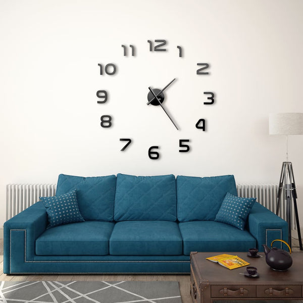 Wall Clocks 3D Wall Clock Modern Design 100 Cm Xxl Black