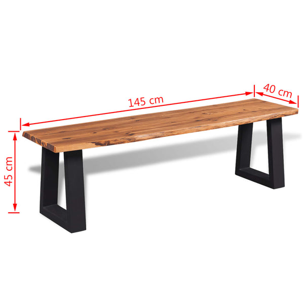 Patio Benches Bench Solid Acacia Wood 145 Cm