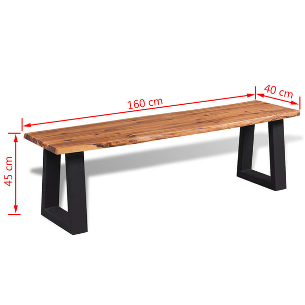 Patio Benches Bench Solid Acacia Wood 160 Cm