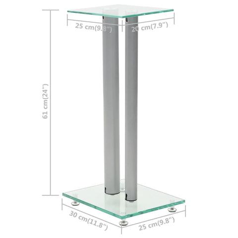 Speaker Stands 2 Pcs Tempered Glass Pillars Design