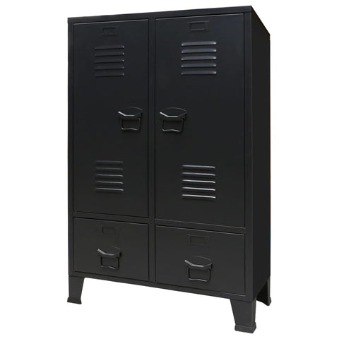 Wardrobes Wardrobe Metal Industrial Style 67X35x107 Cm Black