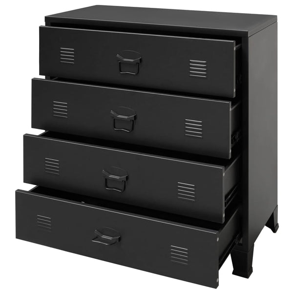 Dressers & Chests of Drawers Chest Of Drawers Metal Industrial Style 78X40x93 Cm Black