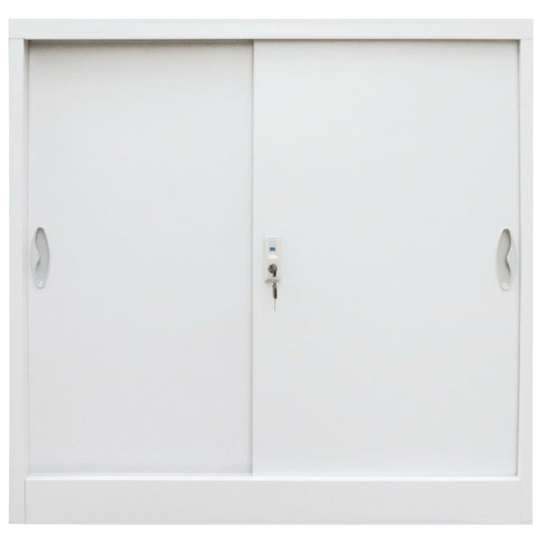 Cabinets & Cupboards Office Cabinet With Sliding Doors Metal 90X40x90 Cm Grey