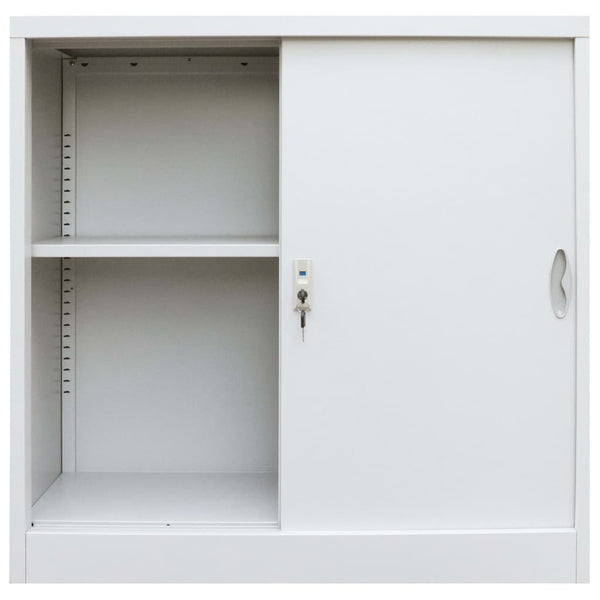 Cabinets & Cupboards Office Cabinet With Sliding Doors Metal 90X40x90 Cm Grey