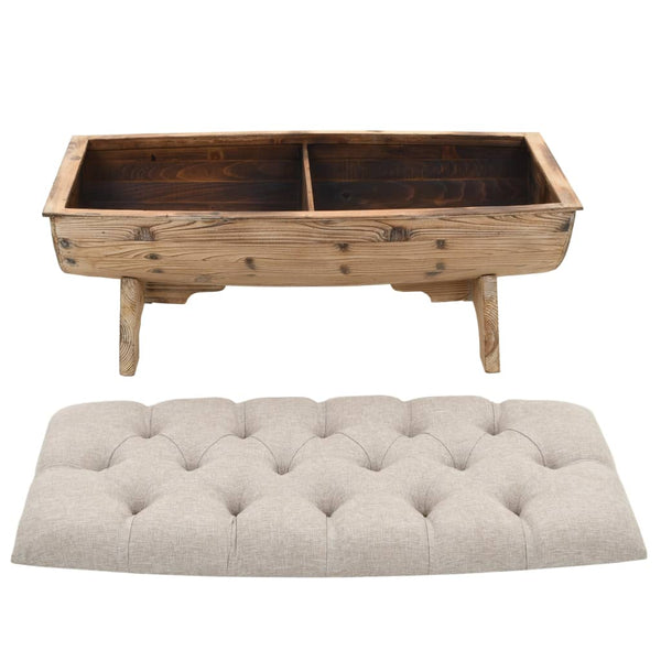 Benches Storage Bench 103X51x44 Cm Solid Wood And Fabric