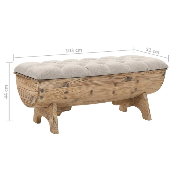 Benches Storage Bench 103X51x44 Cm Solid Wood And Fabric