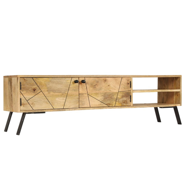 TV Stands & Entertainment Units Tv Cabinet Solid Mango Wood 140X30x40 Cm