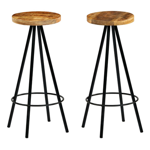 Benches Bar Stools Bar Chairs 2 Pcs Solid Mango Wood